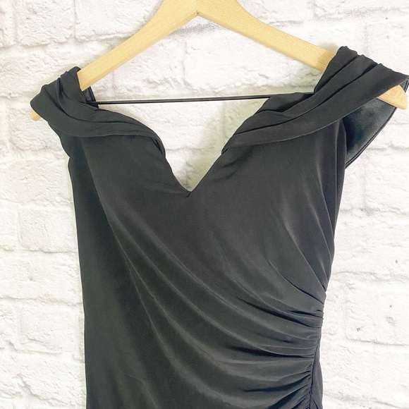 La Femme Dress Style 28389 Black Off Shoulder Long Dress - Picture 3 of 8